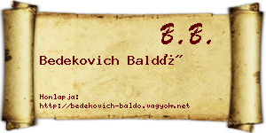 Bedekovich Baldó névjegykártya